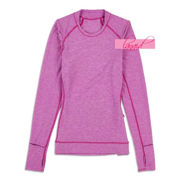 Lululemon Think Fast Long Sleeve Heathered Ultra Violet Pink Purple Ruched Top 8 - Picture 10 of 15